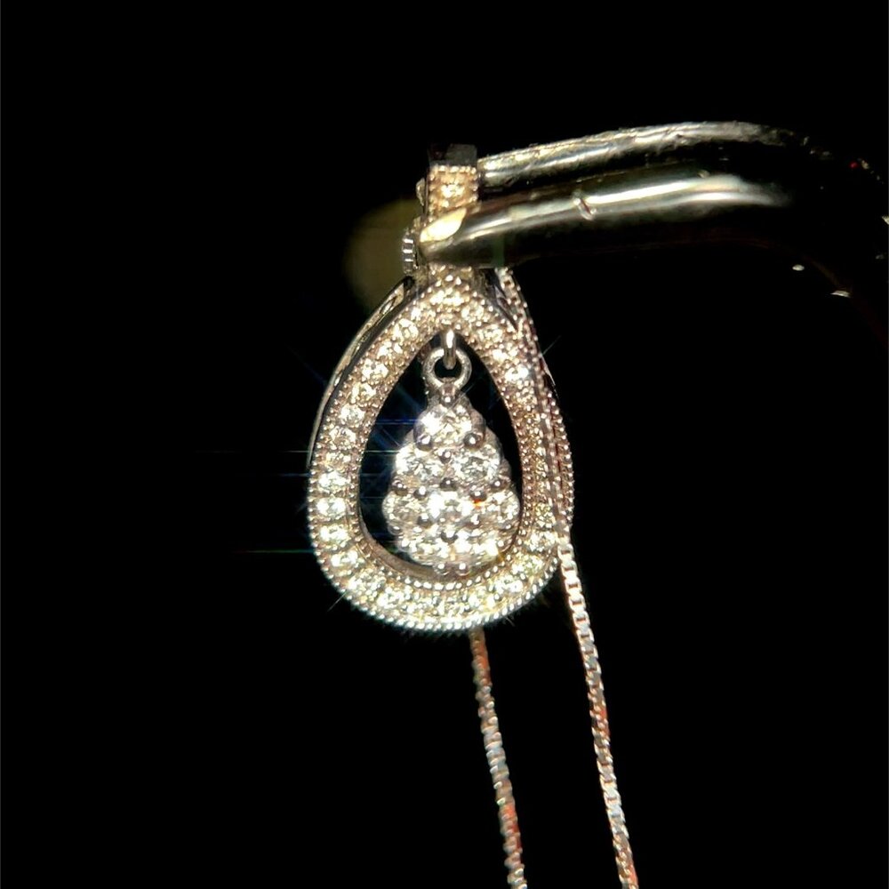 14K Gold Rhythm of Love Diamond Pendant Necklace - Picture 6 of 11